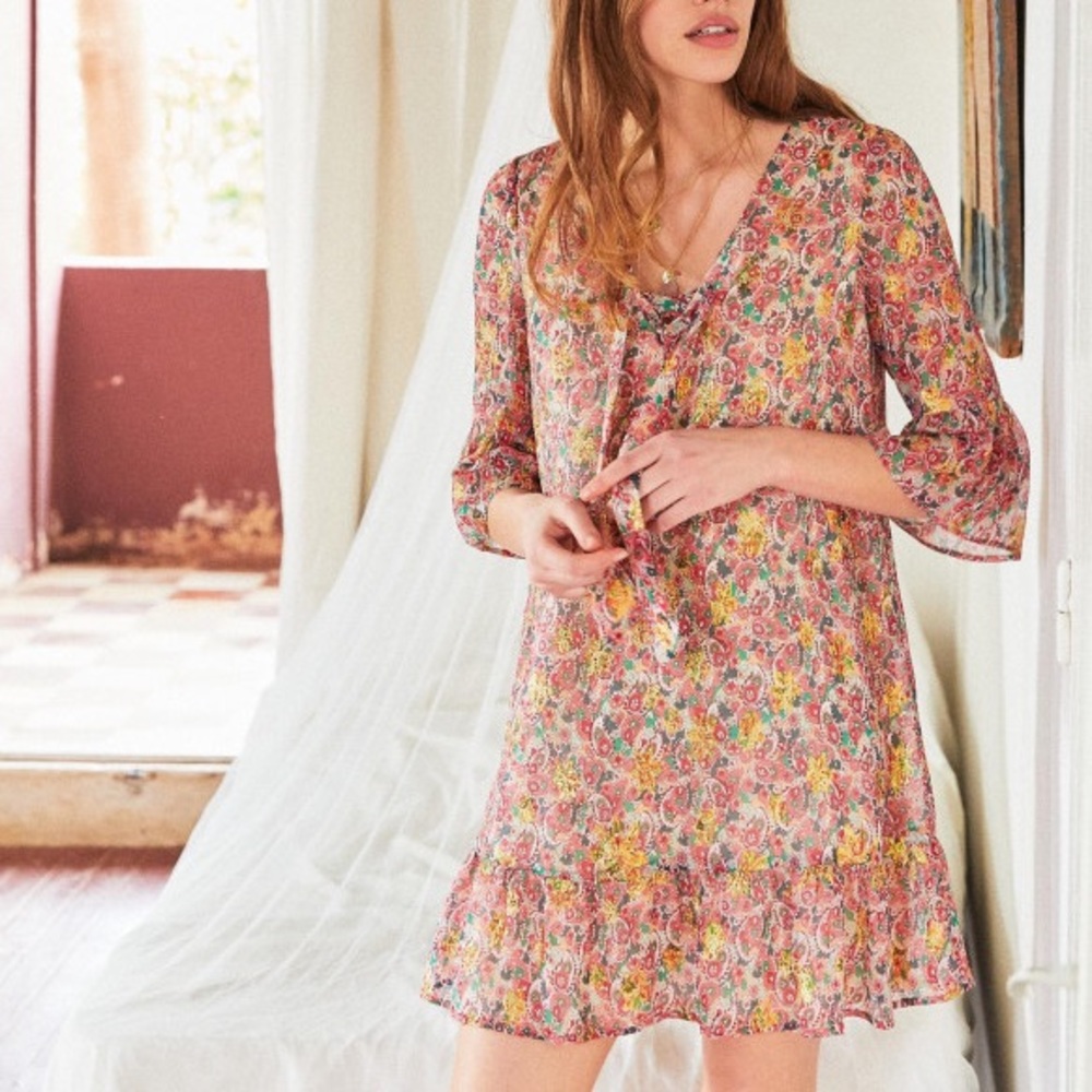 NWT Sezane Andrew dress in Cashmere print - Picture 3 of 10